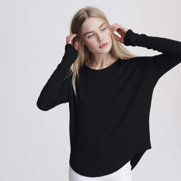 Rag & Bone Relaxed Fit Blue Scoopneck Tee XS - Picture 1 of 9